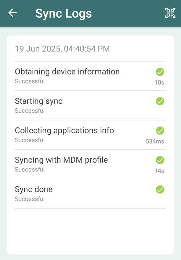 Sync Logs - Detail