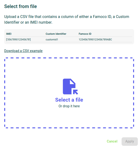 Select from file