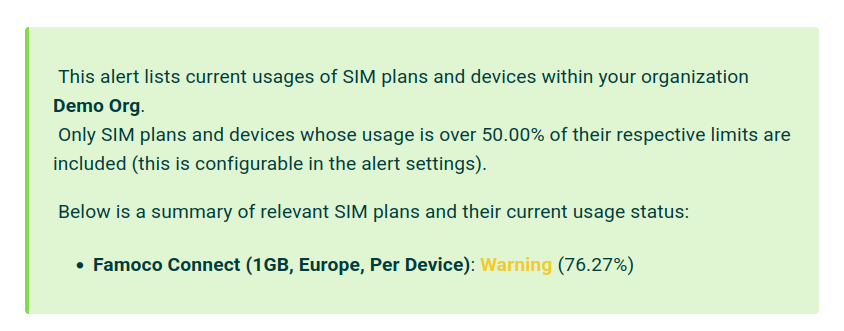 Alerting Connect Data