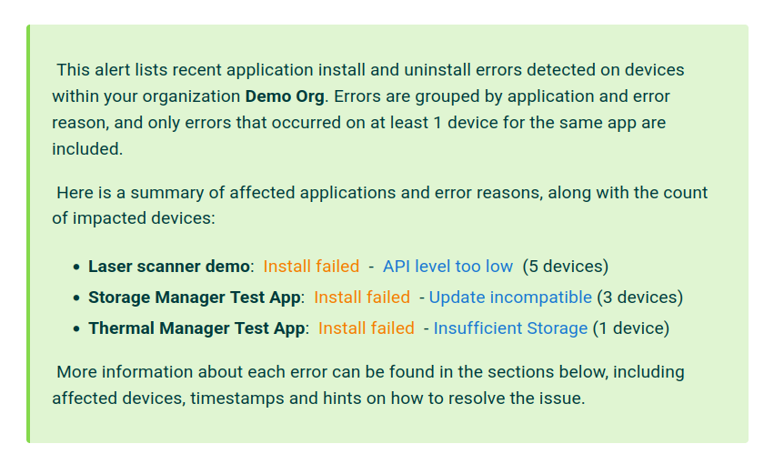 Alerting Application Issues